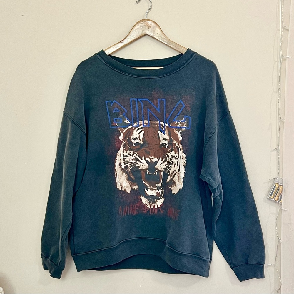 Anine Bing Black Sweatshirt with Tiger Graphic - Picture 3 of 10